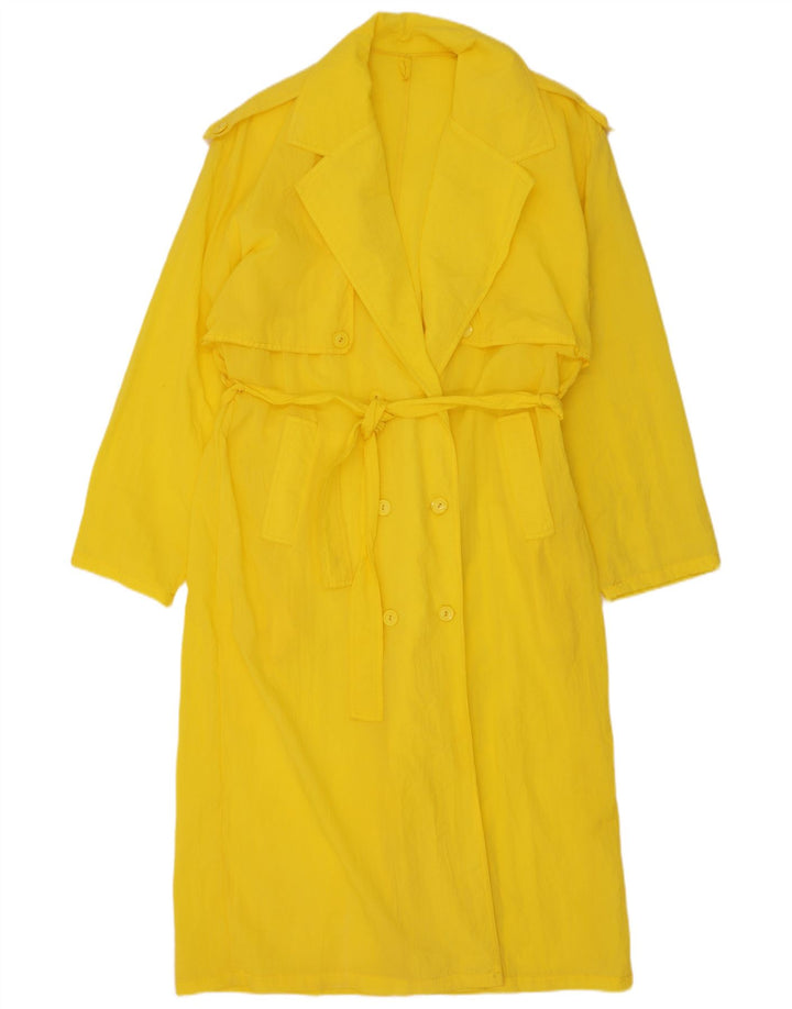 Vintage Trench Coat til kvinder UK 14 Medium Gul
