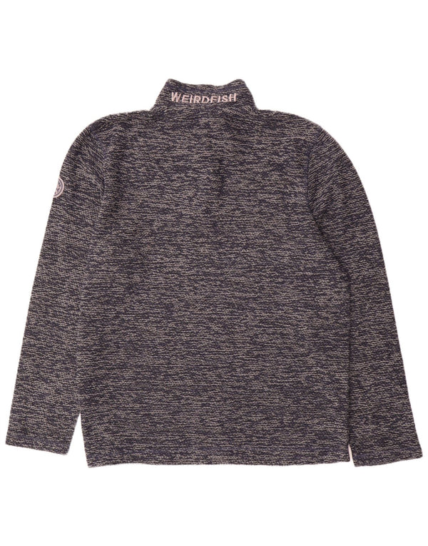 Weird Fish Herre Zip Neck Sweatshirt Jumper XL Navy Blue Flecked Acryl