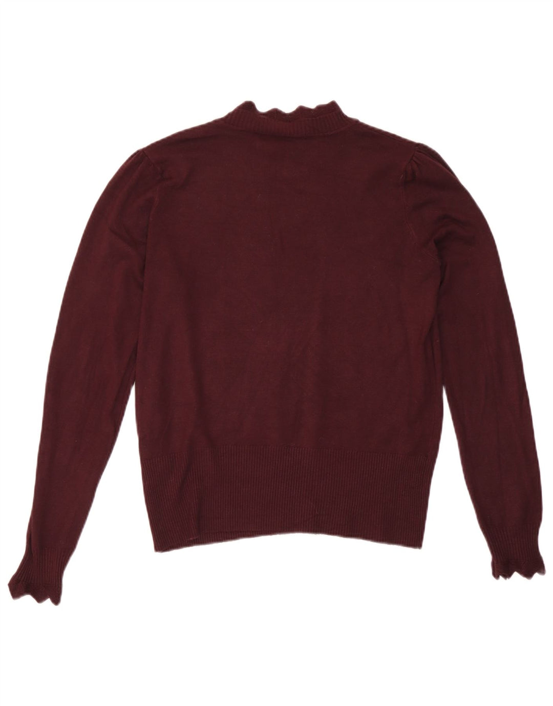 Oasis Dame Turtle Neck Jumper Sweater UK 8 Small Burgundy Viscose