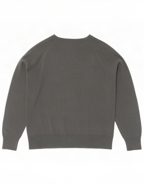 Zara Dame Boat Neck Jumper Sweater UK 18 XL Grå Viscose