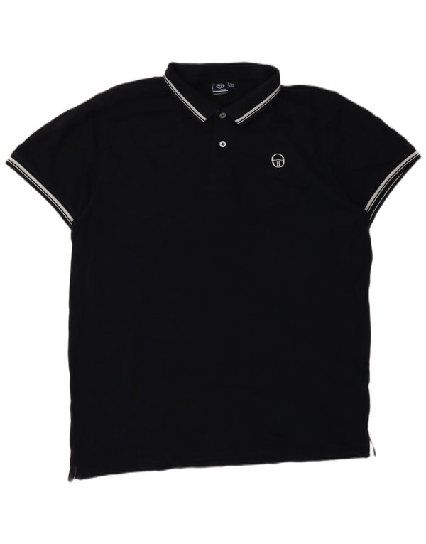 Sergio Tacchini herre poloshirt 2XL marineblå stribet bomuld