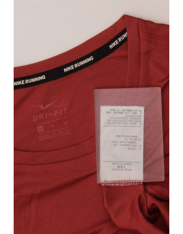 Nike Dame Dri Fit T-Shirt Top UK 18 XL Pink Polyester