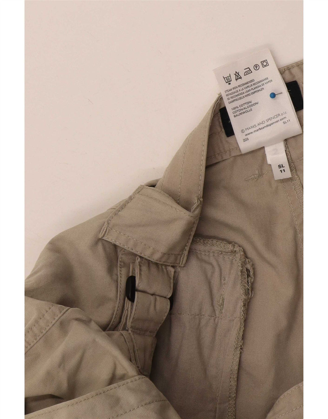 Marks & Spencer Herre Blue Harbor Tapered Cargo Bukser W36 L29 Beige