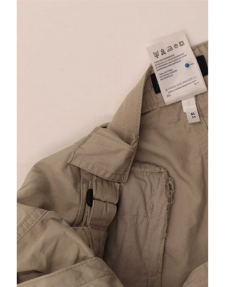 Marks & Spencer Herre Blue Harbor Tapered Cargo Bukser W36 L29 Beige