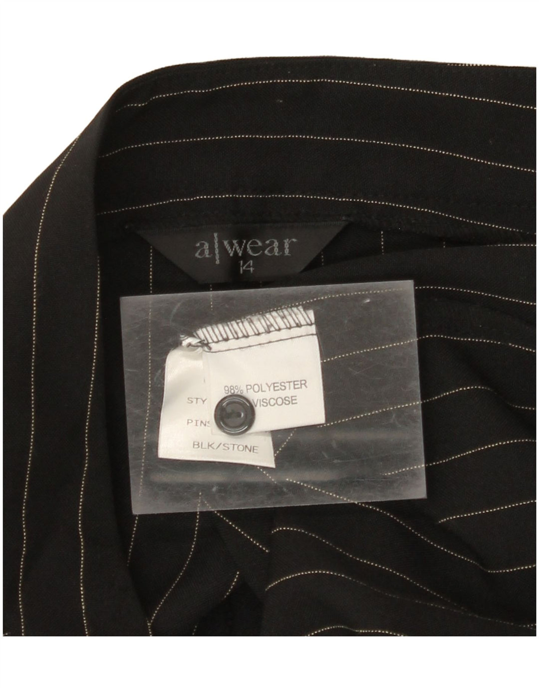 A WEAR Dame Bootcut Casual Bukser UK 14 Medium W30 L32 Sort Stribet