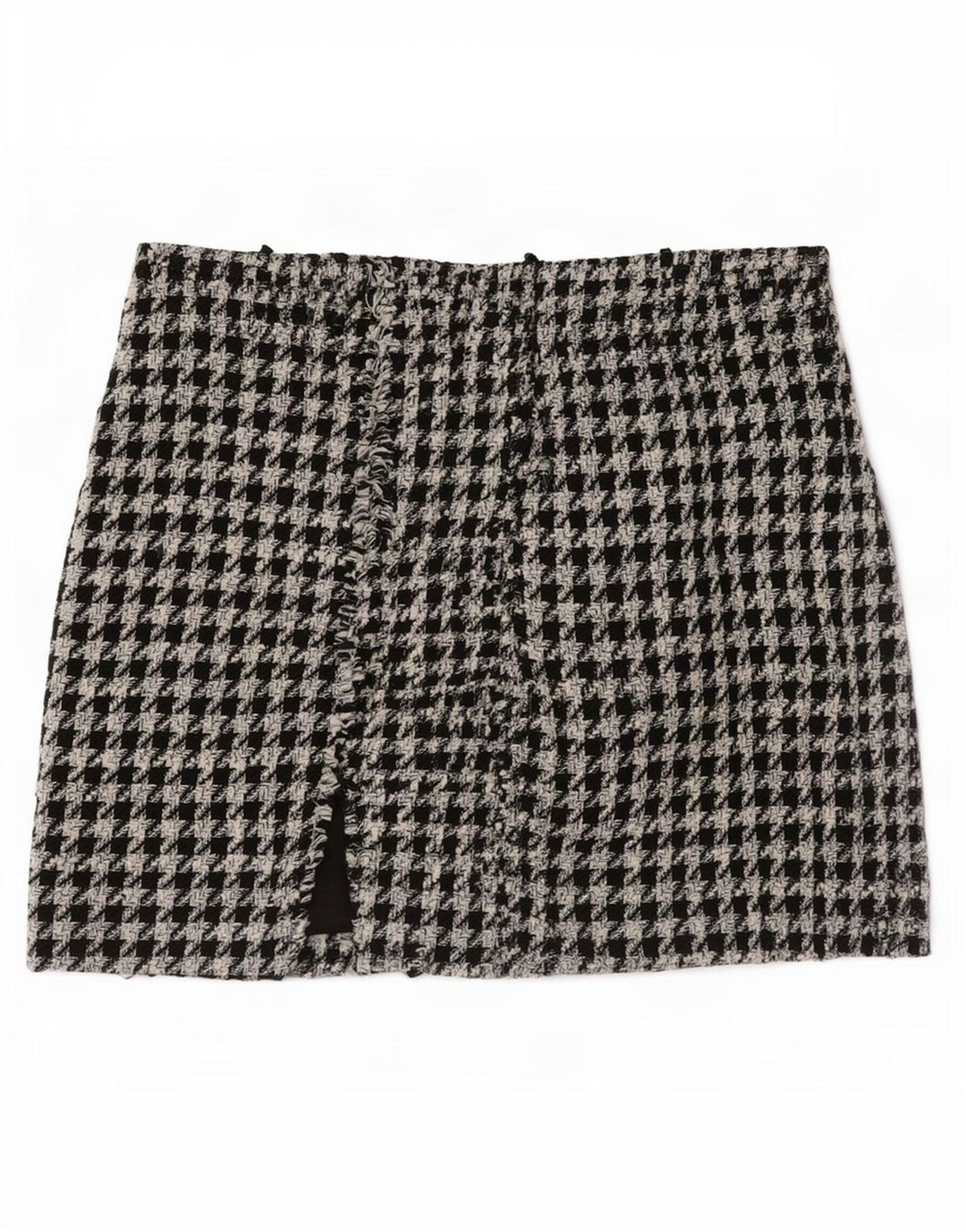 Zara Mini-nederdel til kvinder Small W26 Sort Houndstooth Polyester