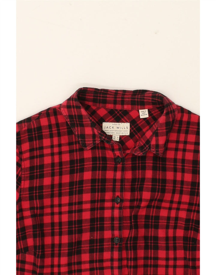 JACK WILLS Womens Flannel Shirt UK 8 Small Red Check Cotton Vintage Jack Wills and Second-Hand Jack Wills from Messina Hembry 