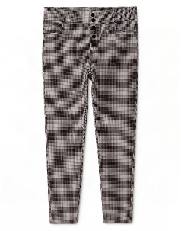 Zara Dame Trafaluc Graphic Crop Leggings UK 18 XL Sort Gingham