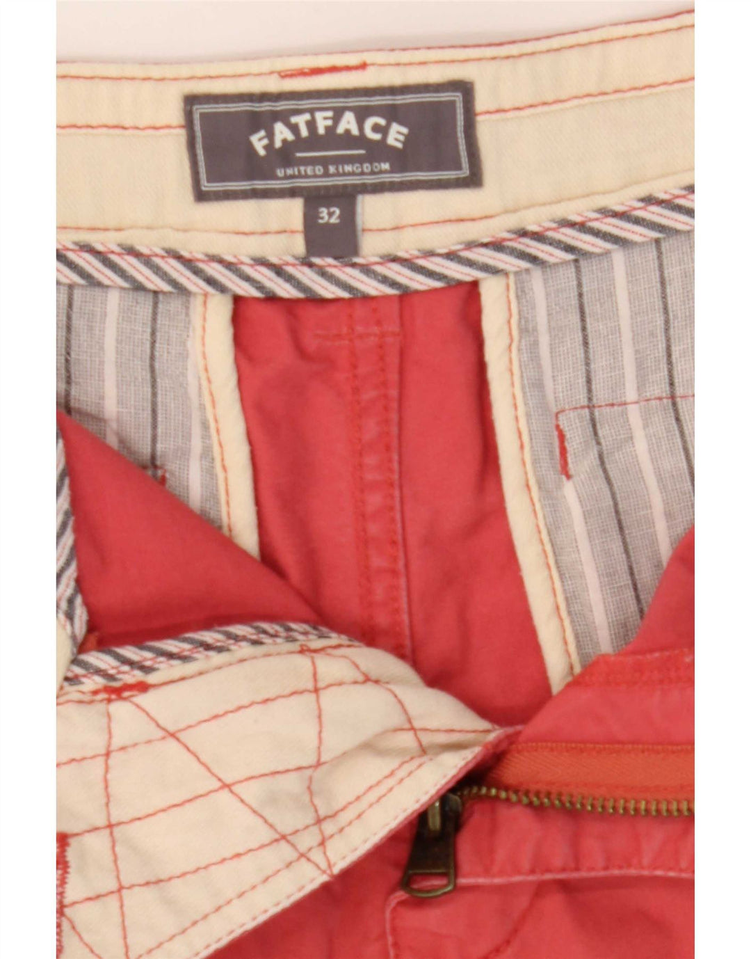 Fat Face Herre Chino Shorts W32 Medium Rød Bomuld