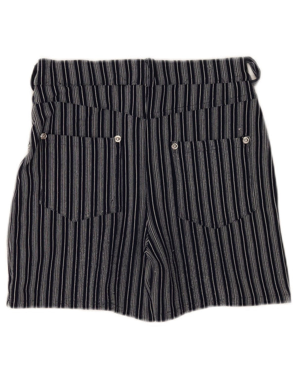 Vintage Womens High Waist Casual Shorts W26 Small Blue Striped