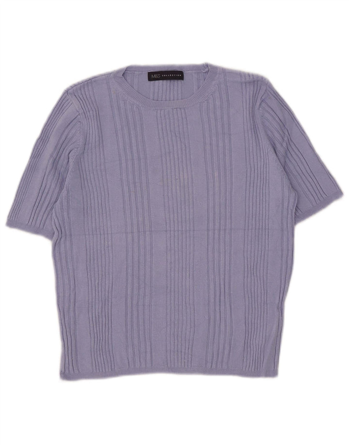Marks & Spencer, kortærmet trøjetrøje til kvinder med rund hals, UK 14 Medium B