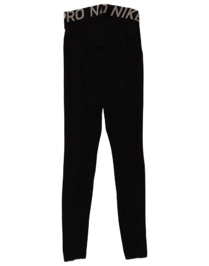 NIKE Dri Fit grafiske leggings til kvinder UK 4 XS sort polyester