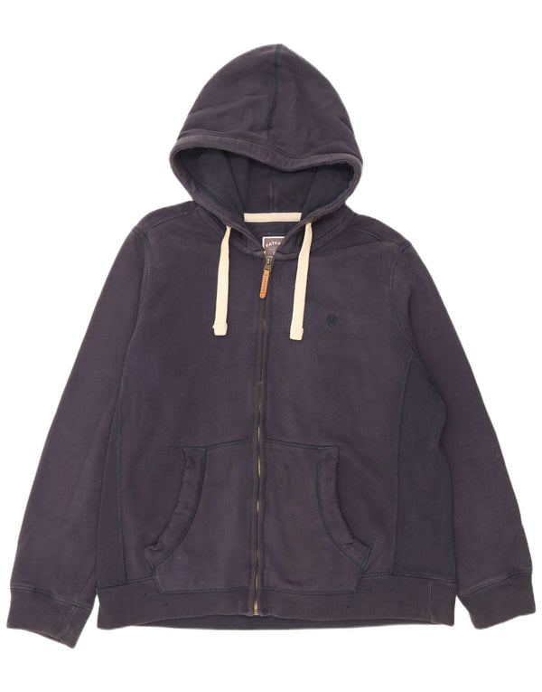 Fat Face Herre lynlås hættetrøje XL marineblå bomuld