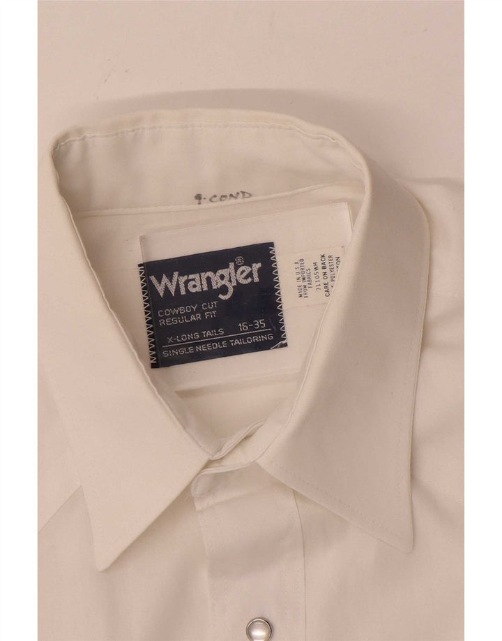 Wrangler Herre høj skjorte str. 16 Large White Polyester
