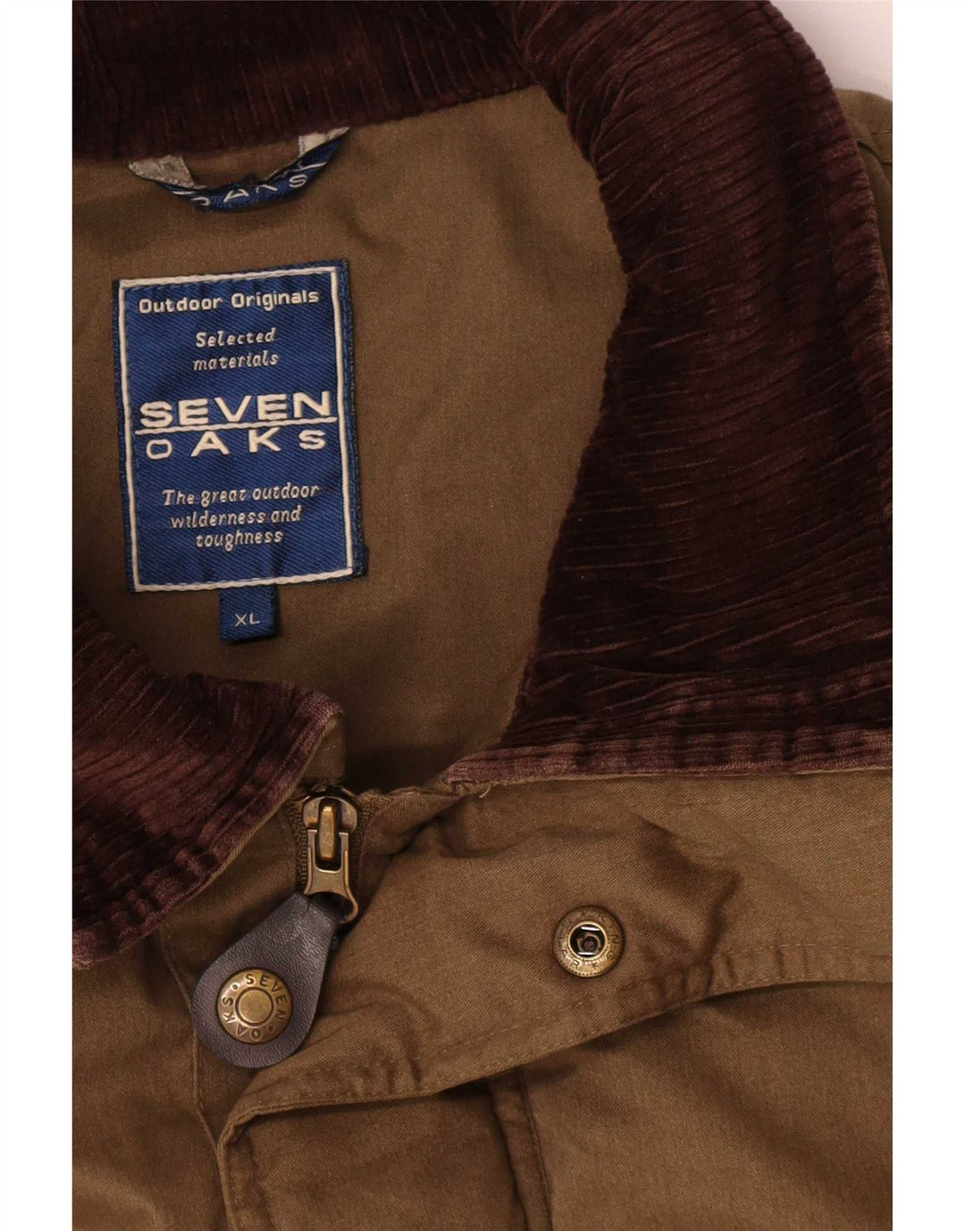 Seven Oaks Herre Windbreaker Coat UK 42 XL Khaki Polyester