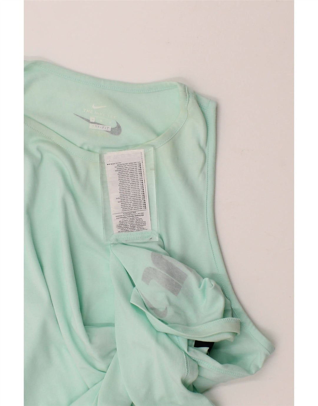 NIKE Womens Dri Fit Graphic Vest Top UK 14 Medium Green Cotton Vintage Nike and Second-Hand Nike from Messina Hembry 