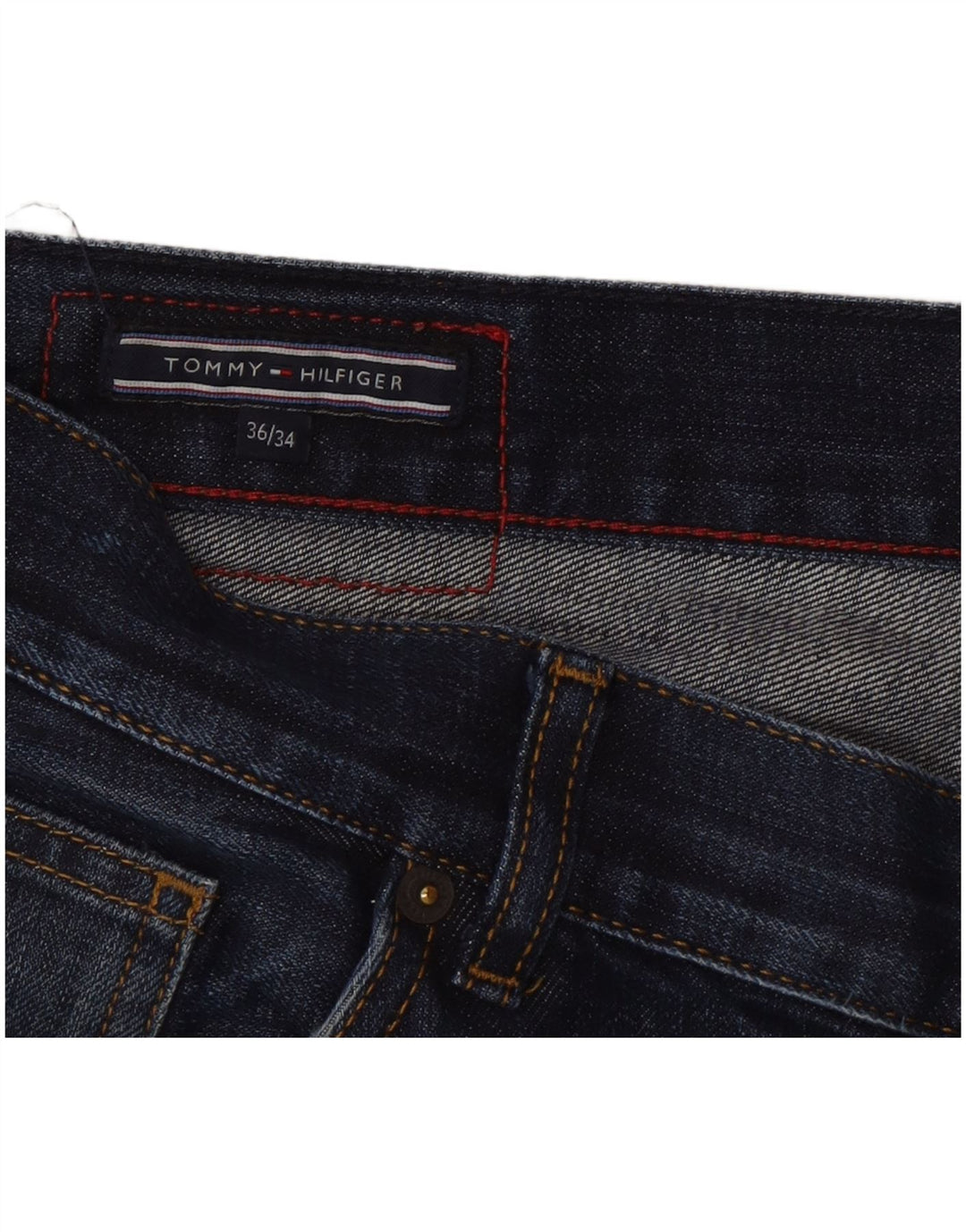 Tommy Hilfiger Herre Slim Jeans W36 L24 Marineblå Bomuld
