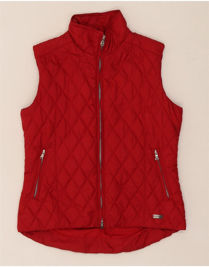 CONTE OF FLORENCE Womens Quilted Gilet IT 46 Large Red Polyester Vintage Conte of Florence and Second-Hand Conte of Florence from Messina Hembry 