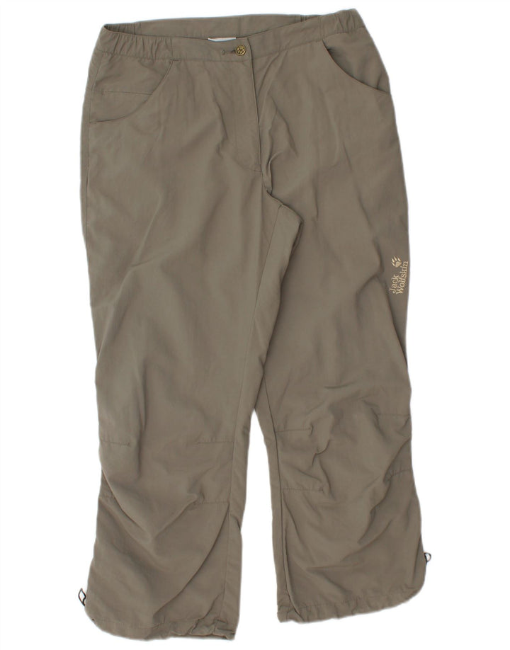 JACK WOLFSKIN Dame Cropped Trousers UK 10/12 Medium W30 L23 Grå