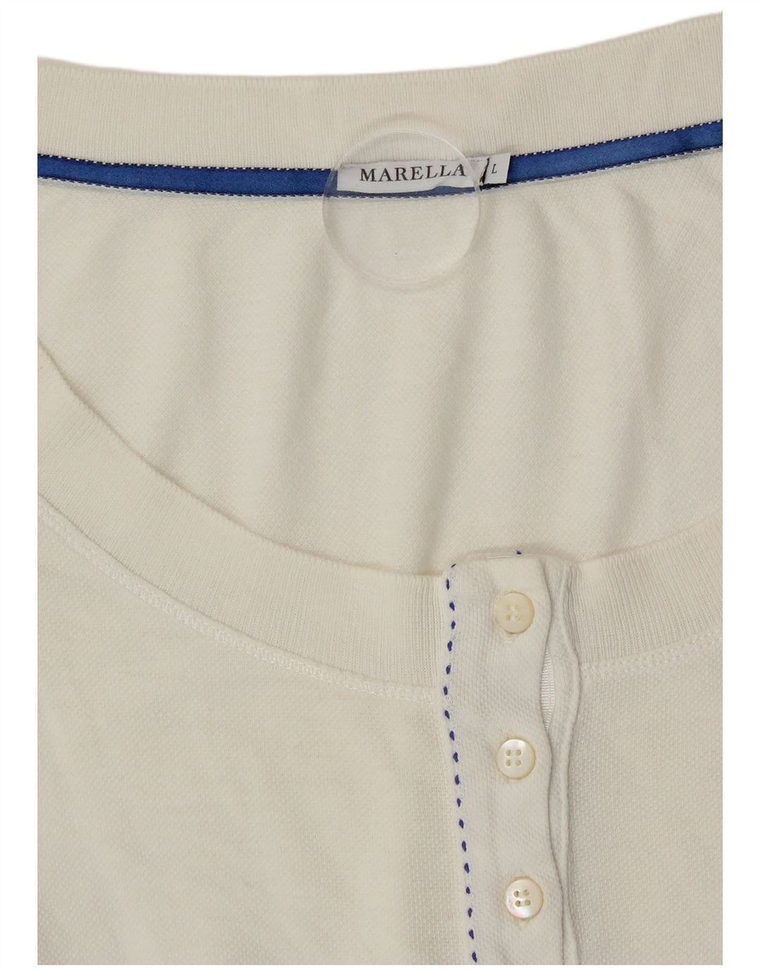 Marella Dame Top Langærmet UK 14 Large Off White Bomuld