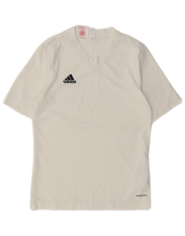 Adidas Boys Aeroready T-Shirt Top 11-12 År Hvid Polyester