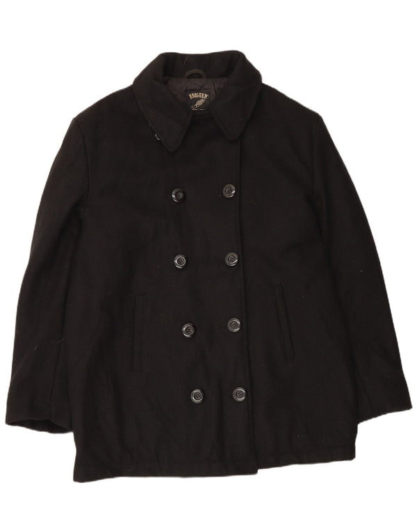 Brogden Womens Oversized Pea Coat UK 16 Large Black