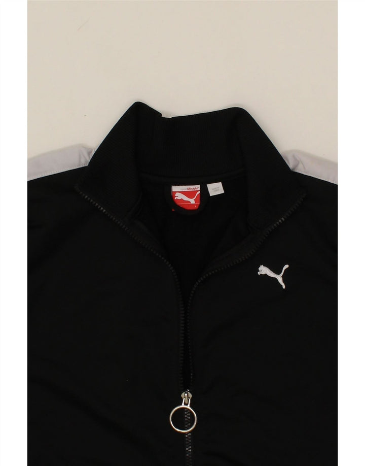 PUMA Boys Tracksuit Top Jacket 11-12 Years Large Black Colourblock Vintage Puma and Second-Hand Puma from Messina Hembry 