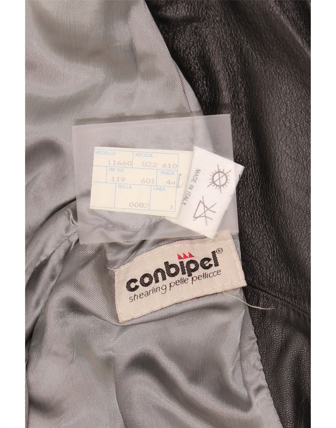 Conbipel Dame Læder Biker Jacket IT 44 Medium Sort Læder