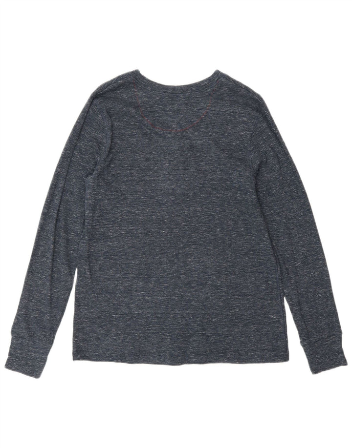 Levi's Dame Top Langærmet UK 12 Medium Navy Blue Flecked Bomuld Classic