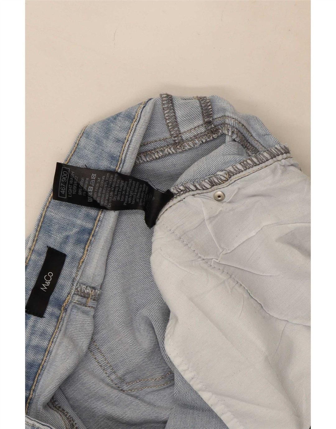 M&Co Dame Slim Jeans UK 14 Large W32 L29 Blå Bomuld