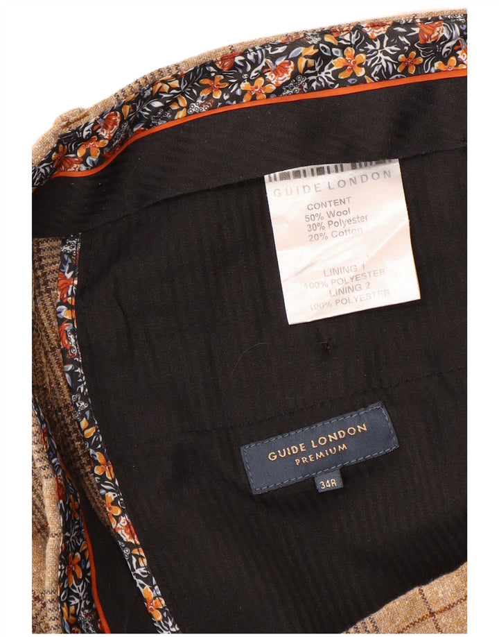 Guide London Dame Slim Chino Bukser W34 L32 Beige ternet uld