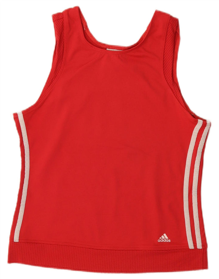 Adidas Dame Climacool Crop Vest Top UK 14 Medium Rød Polyamid