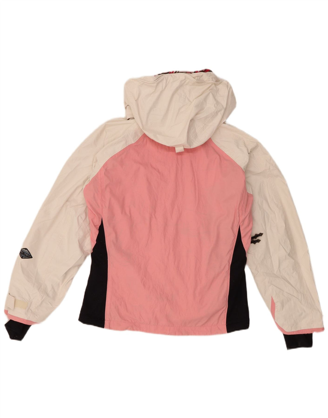 Columbia Skijakke med hætte til kvinder UK 10 Small White Colourblock Nylon