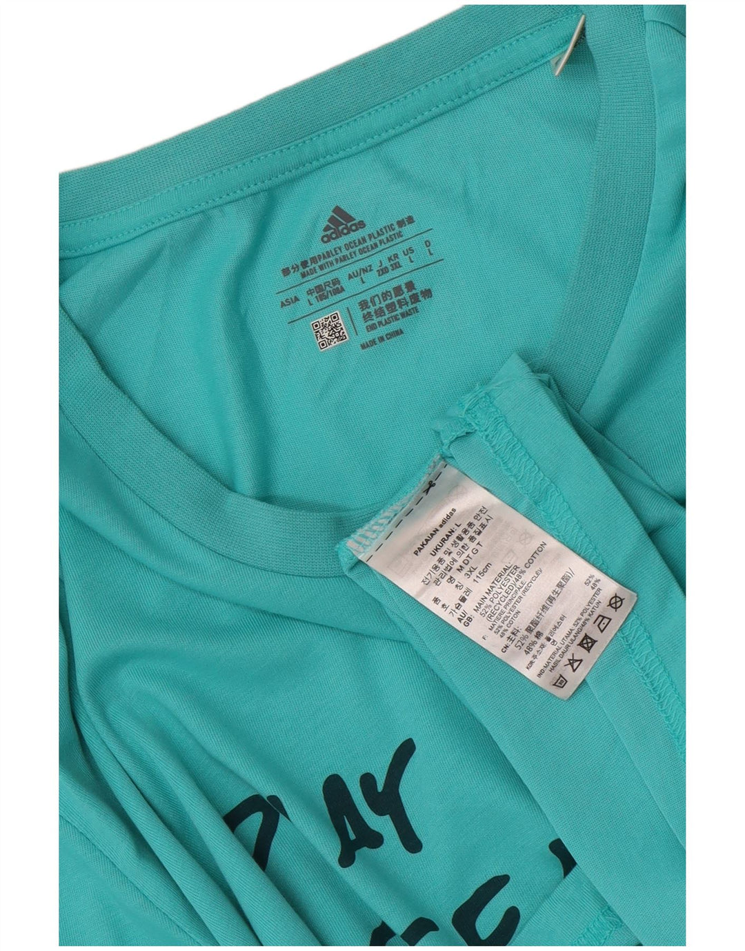 Adidas Grafisk T-shirt top til mænd, stor blå polyester
