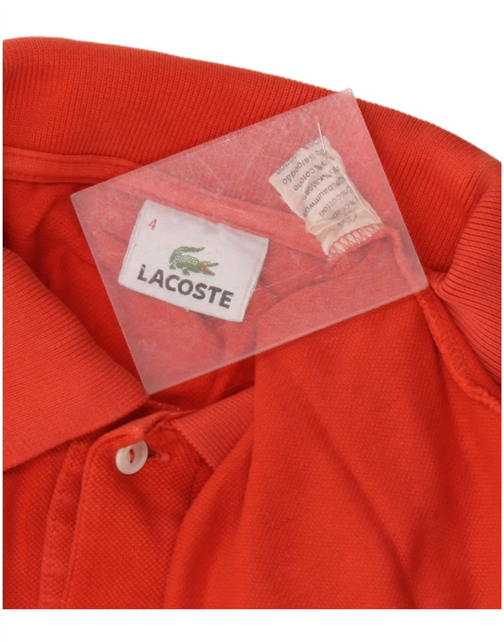 LACOSTE Mens Polo Shirt Size 4 Medium Red Cotton