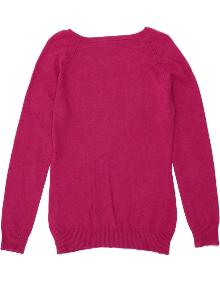 ELLESSE Womens Boat Neck Jumper Sweater UK 14 Large Pink Wool Vintage Ellesse and Second-Hand Ellesse from Messina Hembry 
