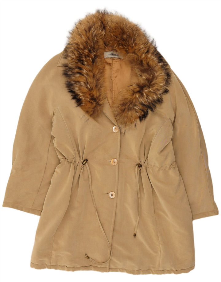 Marina Rinaldi Dame Overfrakke Størrelse 23 Medium Beige Rayon
