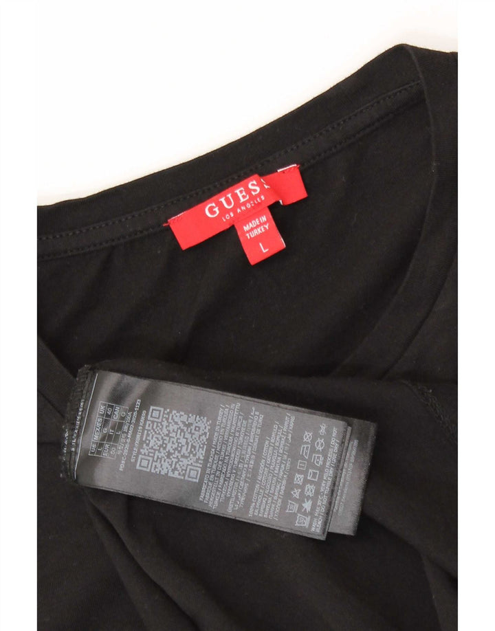 Guess Herre Grafisk T-Shirt Top Stor Sort Bomuld
