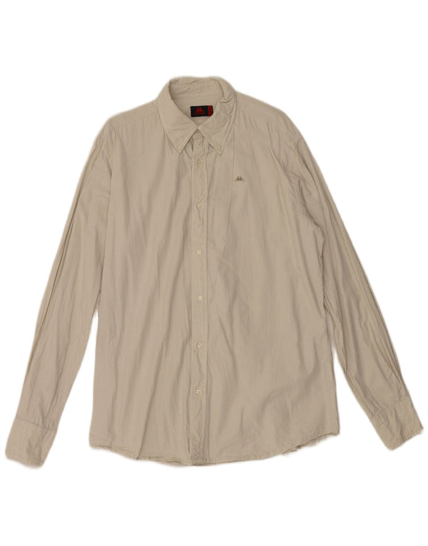 Kappa herreskjorte 2XL beige nålestribet bomuld