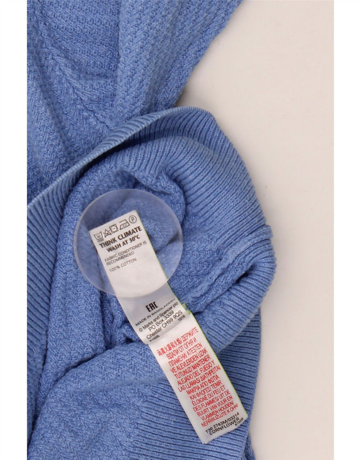 Marks & Spencer Herre Boat Neck Jumper Sweater XL Blå Bomuld