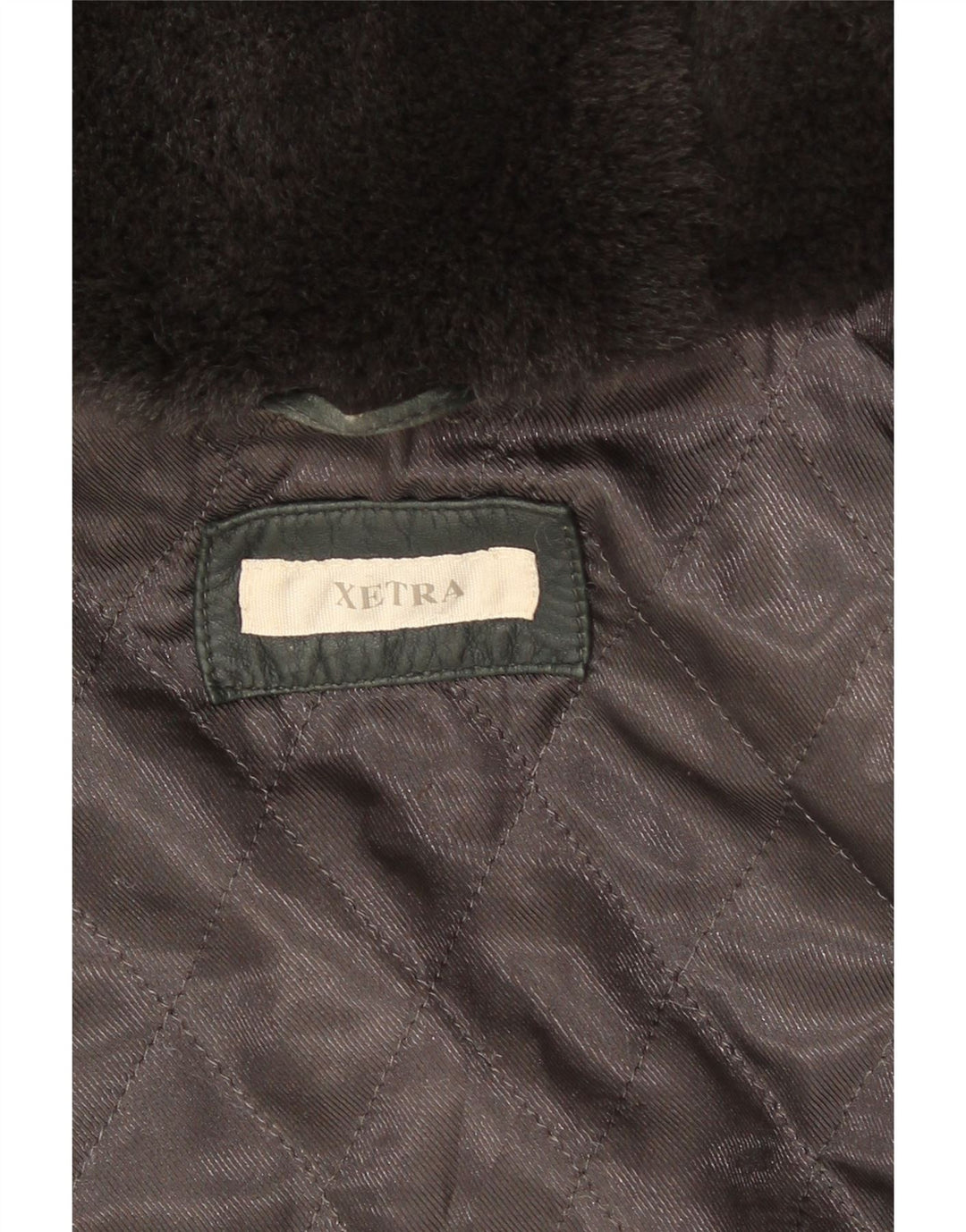 XETRA Dame Crop Hætte Læderjakke UK 12 Medium Sort