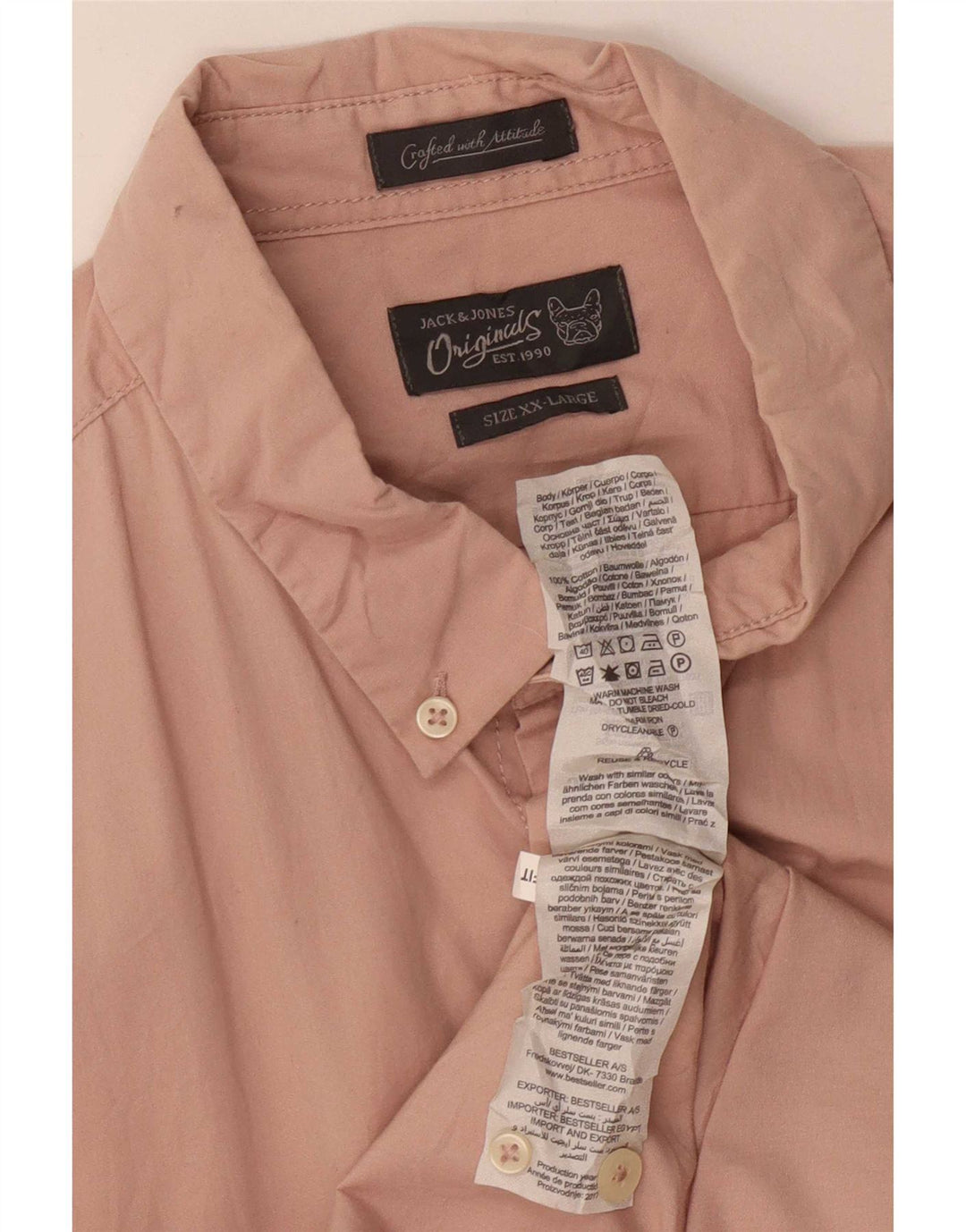Jack & Jones Kortærmet Herreskjorte 2XL Pink Bomuld