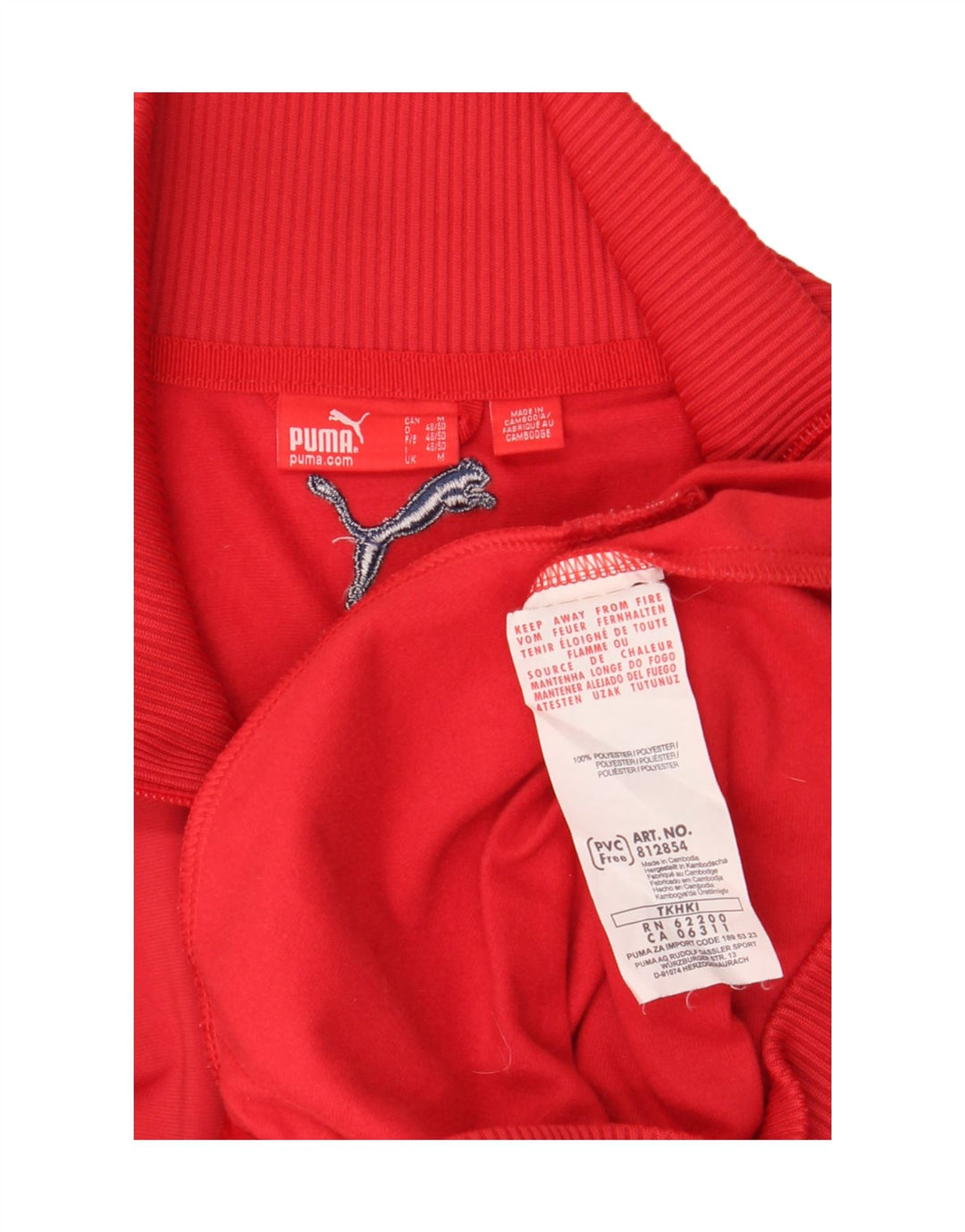 Puma Træningsdragt til mænd Top jakke Medium rød stribet polyester