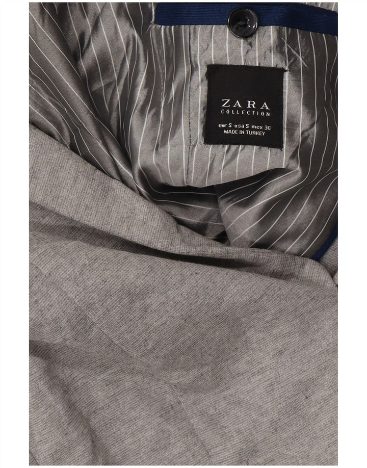 Zara Herre 1 Knap Blazer Jacket UK 36 Small Grå