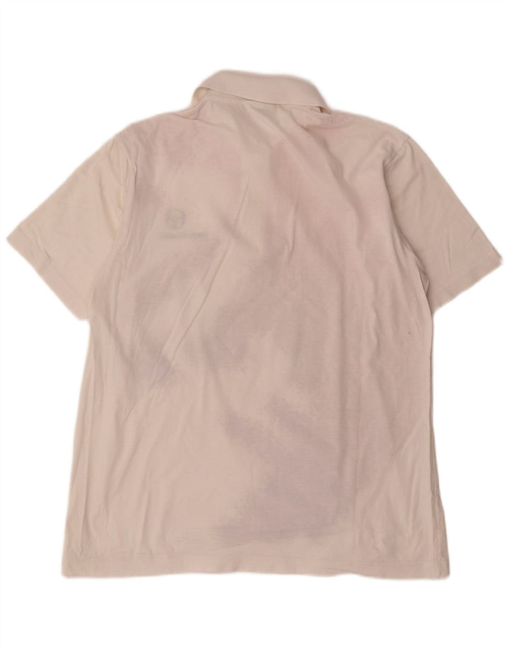 Sergio Tacchini Herre abstrakt mønster poloshirt Medium hvid bomuld