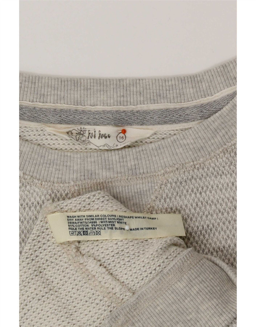 Fat Face Dame Sweatshirt Jumper UK 16 Stor Grå Bomuld