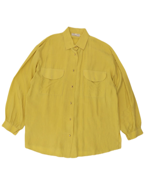 Vintage dameskjorte IT 48 XL gul silke