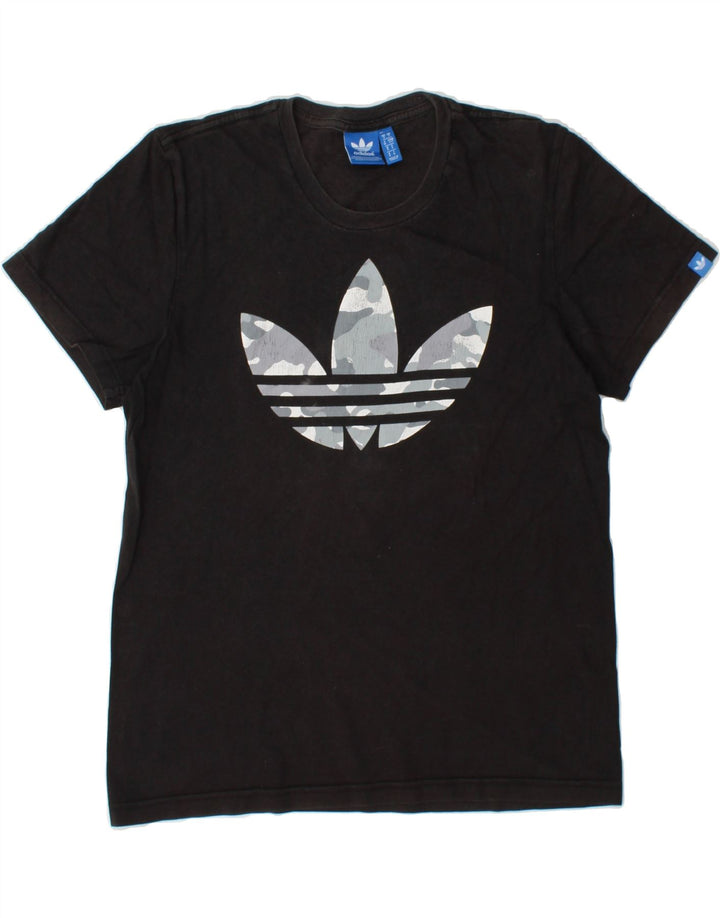 ADIDAS Mens Graphic T-Shirt Top Small Black Vintage Adidas and Second-Hand Adidas from Messina Hembry 