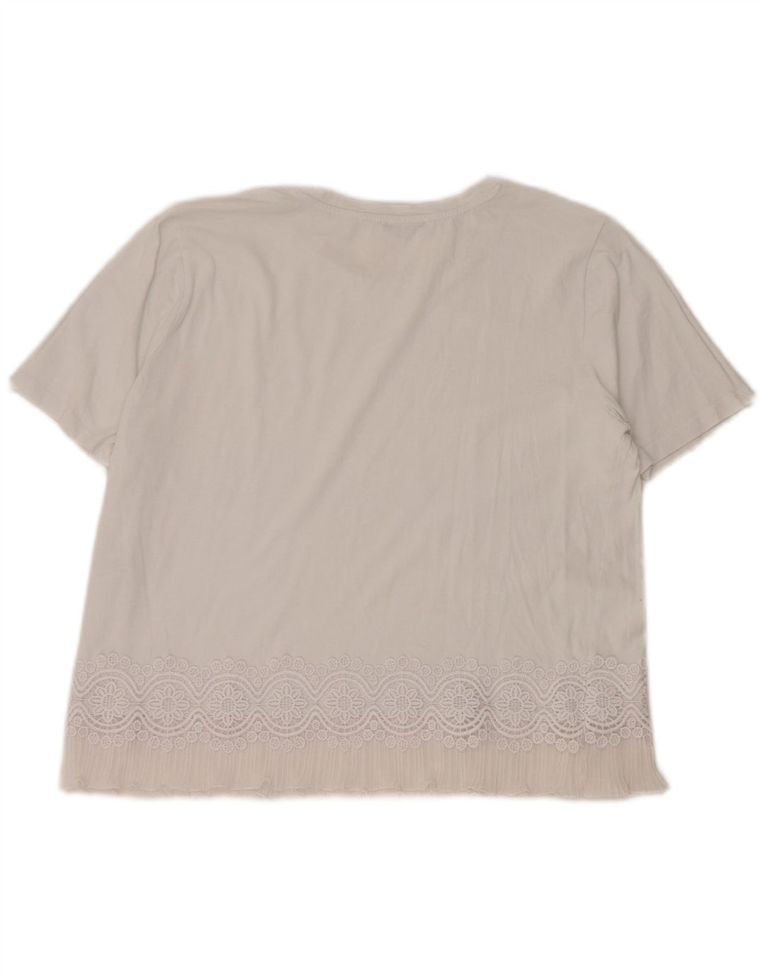 Zara Dame Bluse Top UK 16 Stor Hvid Bomuld