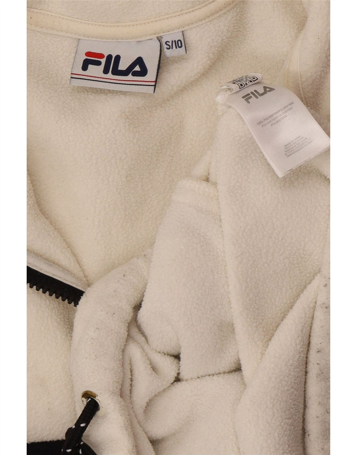 FILA Oversized grafisk fleecetrøje til kvinder UK 10 Small White Colourblock